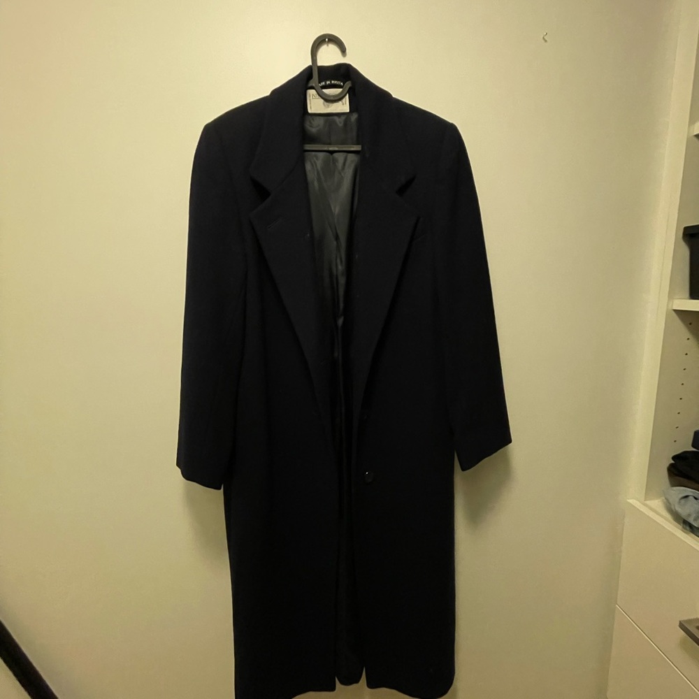 International Scene Navy Blue Wool Coat